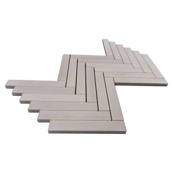 1x6 Herringbone Dolomite Mosaic Tile - Honed Finish - Image 3