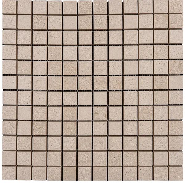 Limestone 1x1 Mosaic Tile Honed – Square Beige Tile with Soft Natural Texture, Suitable for Wall and Floor Applications