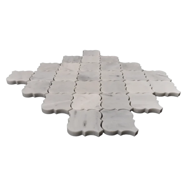 Arabesque Carrara Marble Mosaic Tile – Honed | Wall & Backsplash Use - Image 2