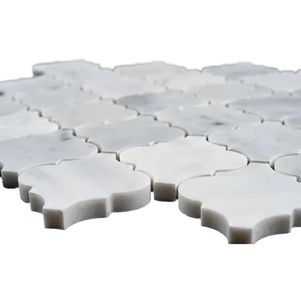 Arabesque Carrara Marble Mosaic Tile – Honed | Wall & Backsplash Use - Image 2