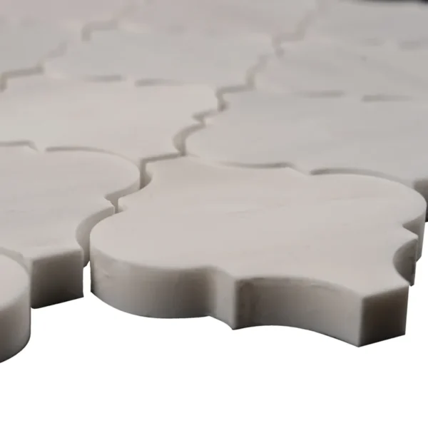 Arabesque Dolomite Polished Marble Mosaic Timeless Luxury