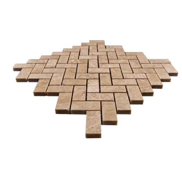 1x2 Inch Herringbone - Royal Beige Polished Mosaic Tile