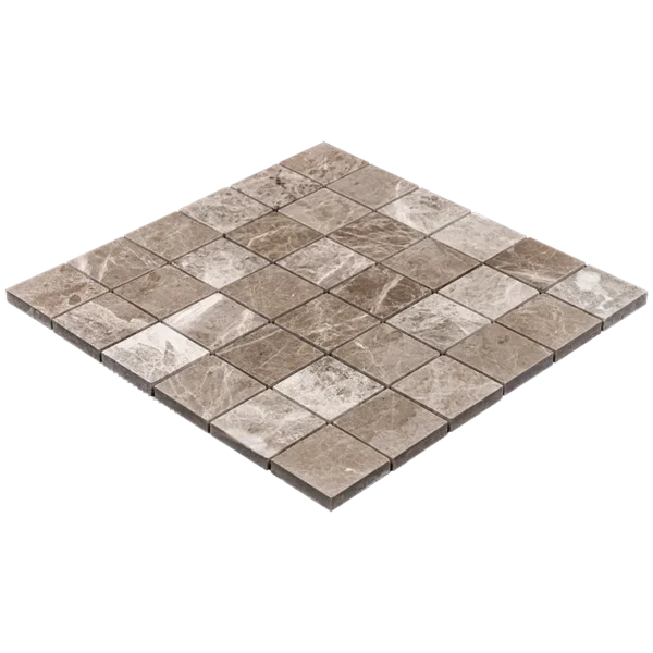 Silver Diamond 2×2 Inch Polished Luxurious Mosaic Tile –Marble Silver Gray - Image 2