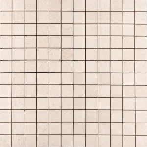 2x2 honed limestone mosaic tile sheet showcasing uniform, smooth, and matte surface in beige tones, ideal for kitchen backsplashes and bathroom walls.