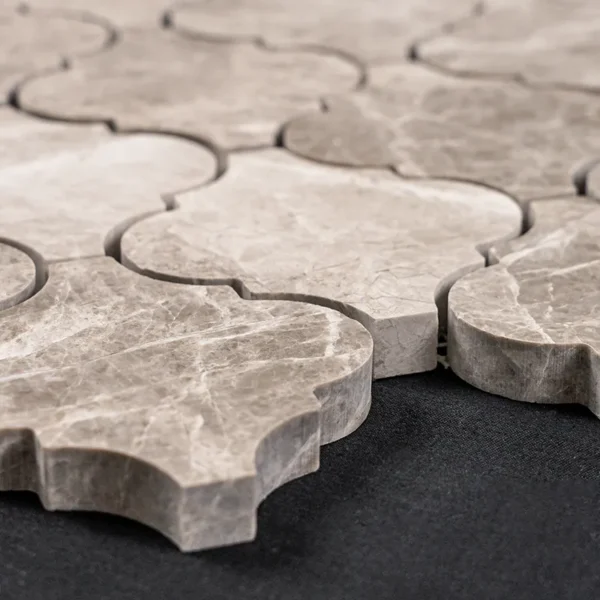 Silver Diamond Arabesque Polished Marble Mosaic Tile - Image 4
