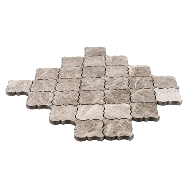 Silver Diamond Arabesque Polished Marble Mosaic Tile - Image 5