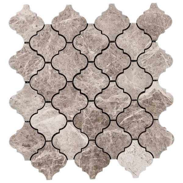 Silver Diamond Arabesque Polished Marble Mosaic
