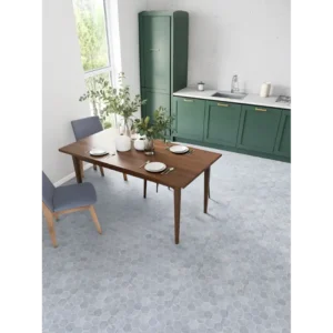 bardiglio hexagon gray mosaic tile in floor