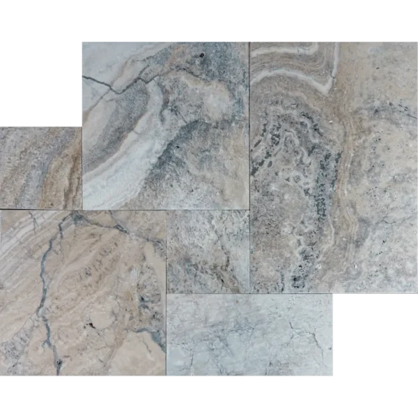 SİLVER TUMBLED FRENCH PATTERN PAVER SET