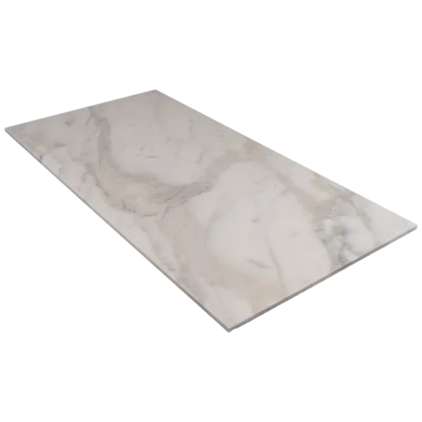 18x36 honed Calacatta marble tile with beveled edge – premium natural stone for interiors