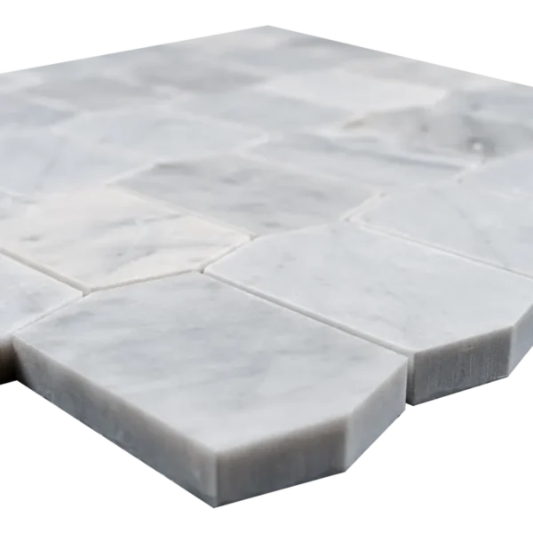 Carrara White Picket Polished Marble Mosaic Tile - Image 2
