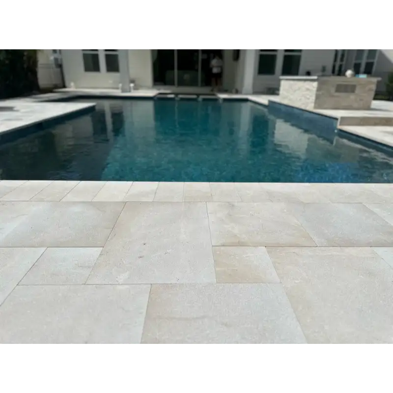 Crema Bella Leathered marble paver