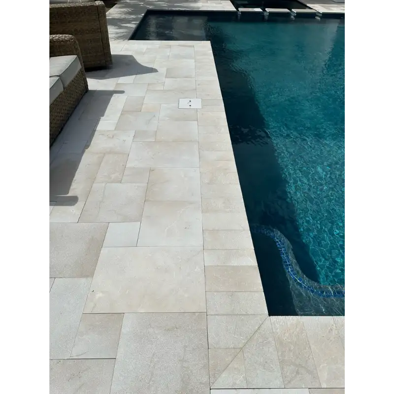Crema Bella Leathered marble paver