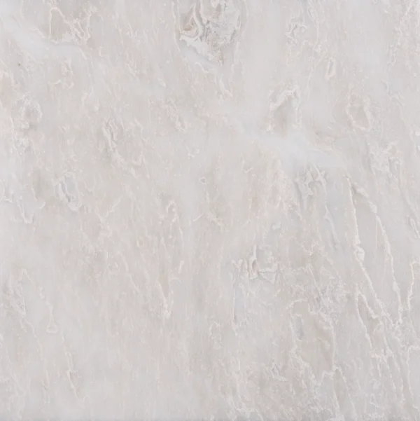 Detailed close-up of the Iceberg polished marble tile showing white surface with icy veining and subtle texture.