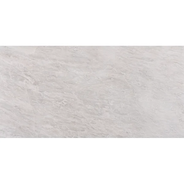 Top view of a single Iceberg marble tile 12x24 inch with soft gray veining and polished finish
