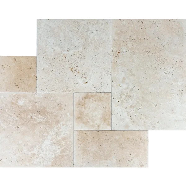 Ivory French Pattern Travertine – Tumbled Finish