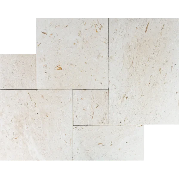 Myra Shell – French Pattern Leather Finished Limestone