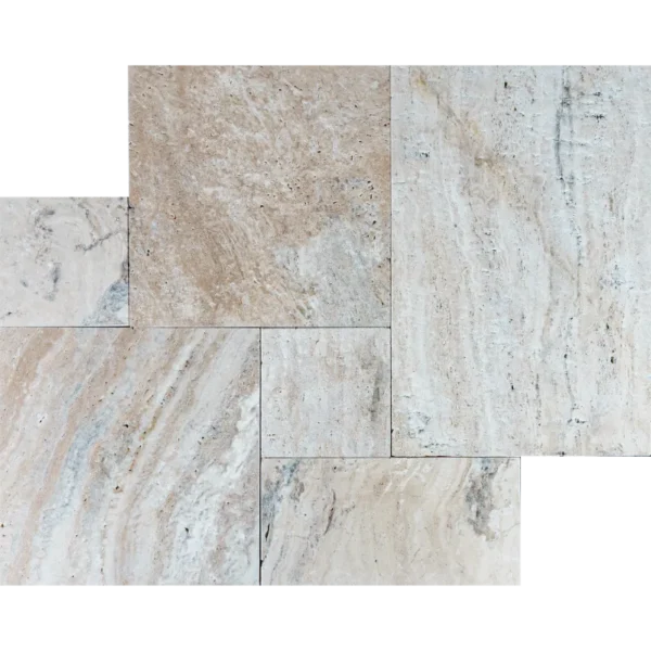 Tumbled Travertine French Pattern for Patio and Garden