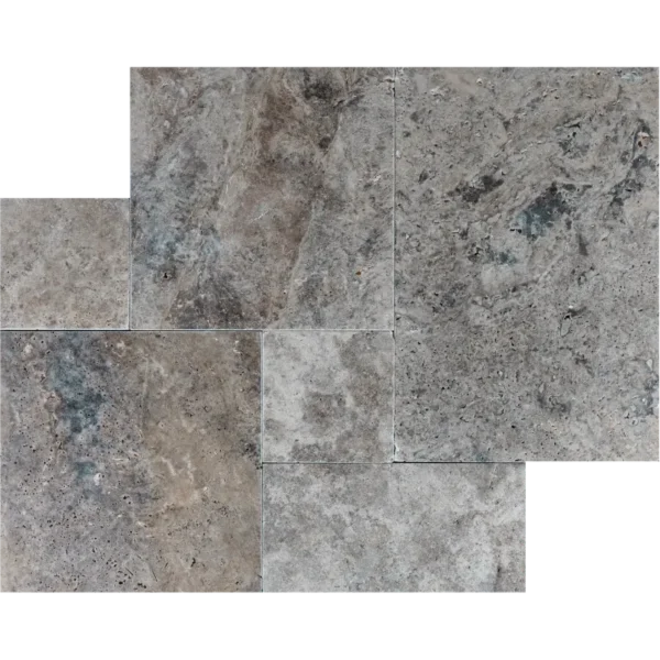 Silver Canyon – French Pattern Tumbled Travertine Paver