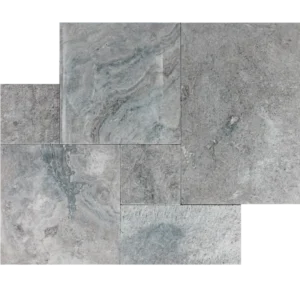 Tuscan Silver Mix – French Pattern Tumbled Travertine