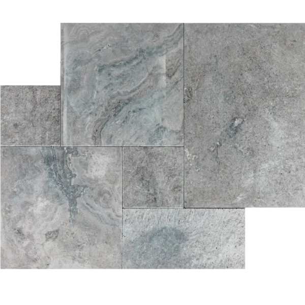 Tuscan Silver Mix – French Pattern Tumbled Travertine