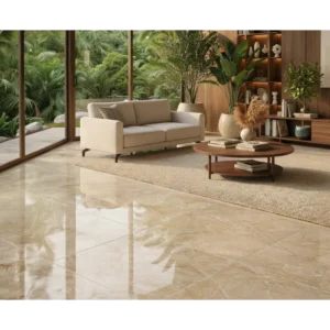 royal beige marble polished floor tile in living room
