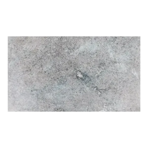 Tuscan Silver Mix travertine paver — cool gray tones with tumbled, non-slip finish