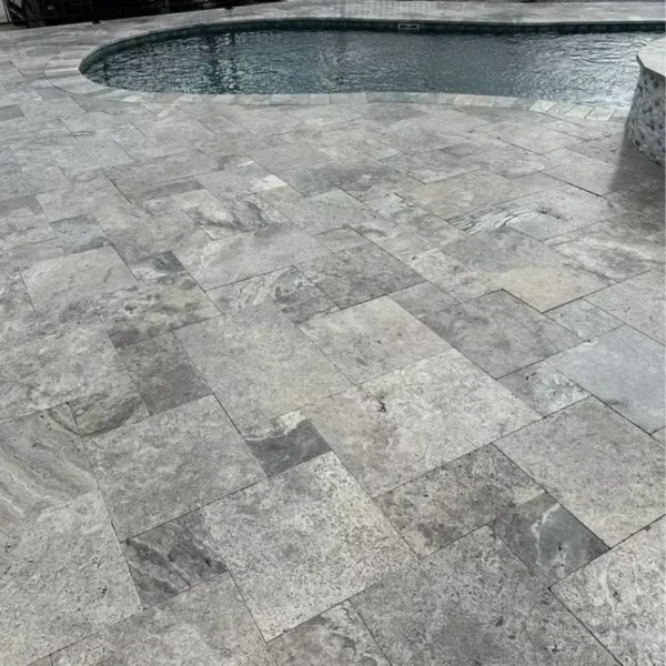 Tuscan Silver Mix – French Pattern Tumbled Travertine - Image 3