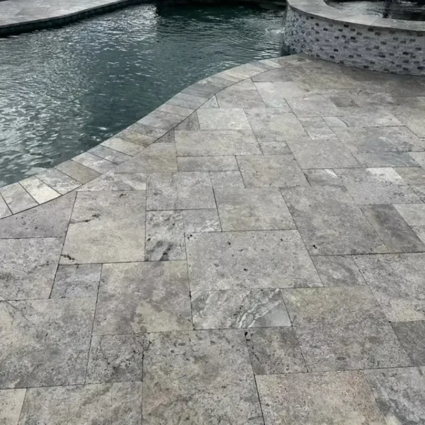 Tuscan Silver Mix – French Pattern Tumbled Travertine - Image 4