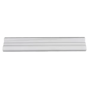 Front view of 2"x12" polished Dolomite marble chair rail with classic curved edge