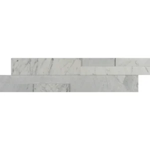 High-resolution view of white marble 3D stone panel for interior or exterior accent walls