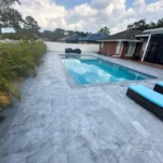 marble pavers blue leather finish