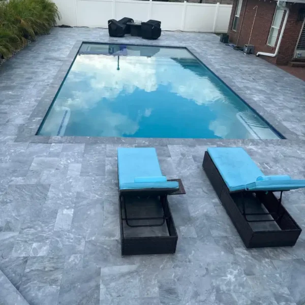 Majestic Blue 6 x12 Leather Finish Marble Paver - Image 3
