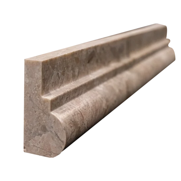 Side Profile of Royal Beige Marble Chair Rail Trim – Elegant Polished Finish and Curved Edge