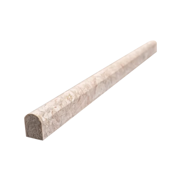 Polished Marble Pencil Liner – Royal Beige Stone with Rounded Edge