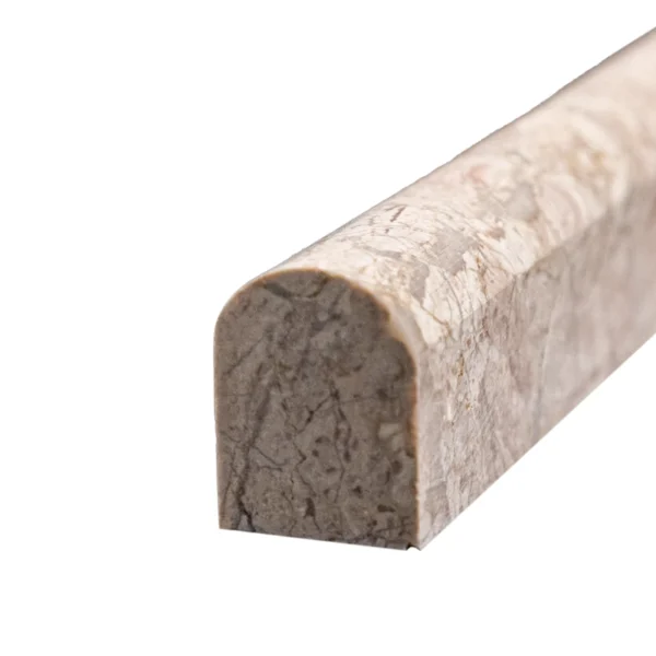 Close-Up of Royal Beige Marble Pencil Liner – Half-Round Polished Finish