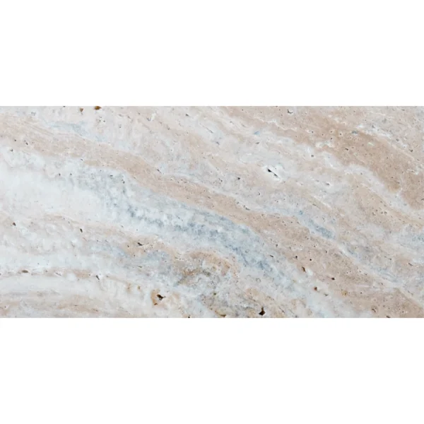 creamy beige base with flowing blue-gray/taupe veining; matte, weathered full-tile view.