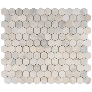 calacata honeycom2 WHITE MOSAIC TILE