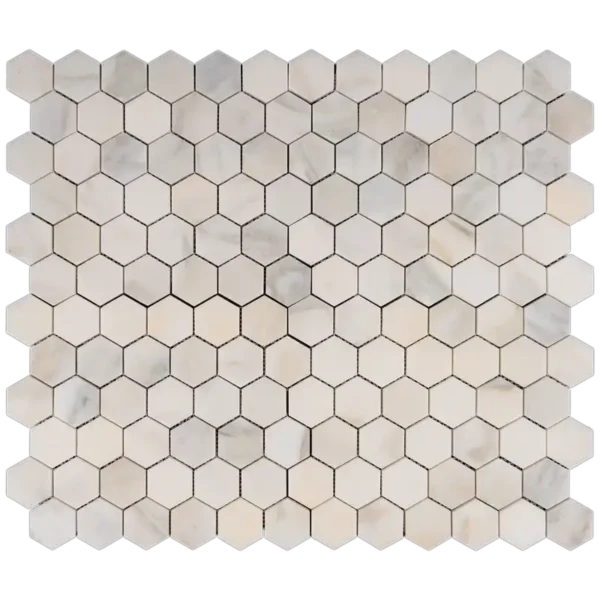 calacata honeycom2 WHITE MOSAIC TILE