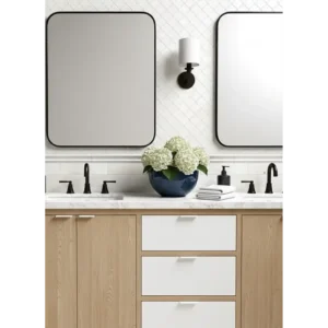 DOLOMITE ARABESQUE BATHROOM BACKSPLASH WHITE MOSACI ARABESQUE STYLE