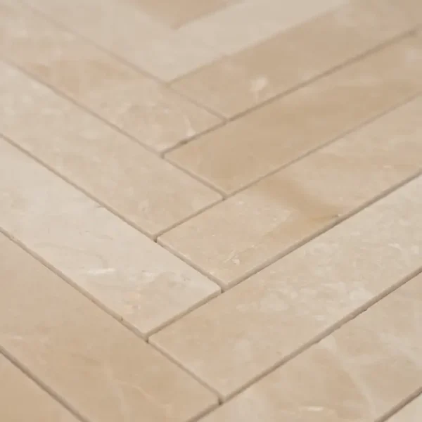 bottocino 1x4 herringbone beige mosaic tile