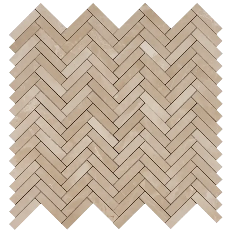 bottocino 1x4 herringbone beige mosaic tile