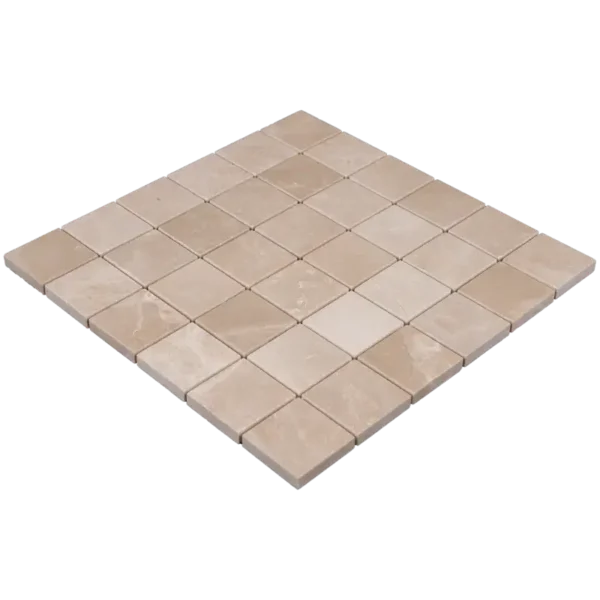 Bottocino Marble Mosaic Tile – 2x2 Square Honed Beige - Image 2