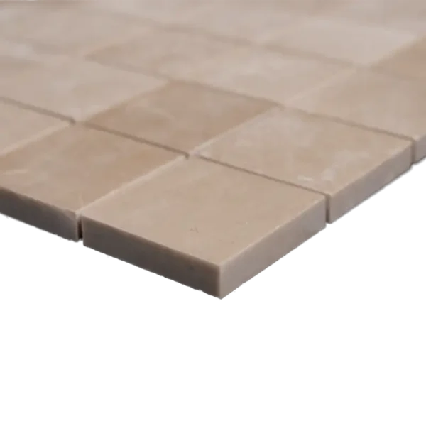 Botticino 2x2 Honed Marble Mosaic Tile. Featuring natural beige tones and a smooth matte finish