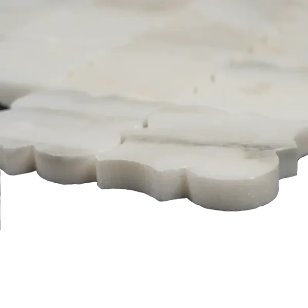 Calacatta Arabesque Honed Marble White Mosaic Tile – Matte Finish - Image 4
