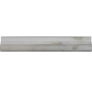 Calacatta Chair Rail Trim 2"x12" – Honed White Marble Molding