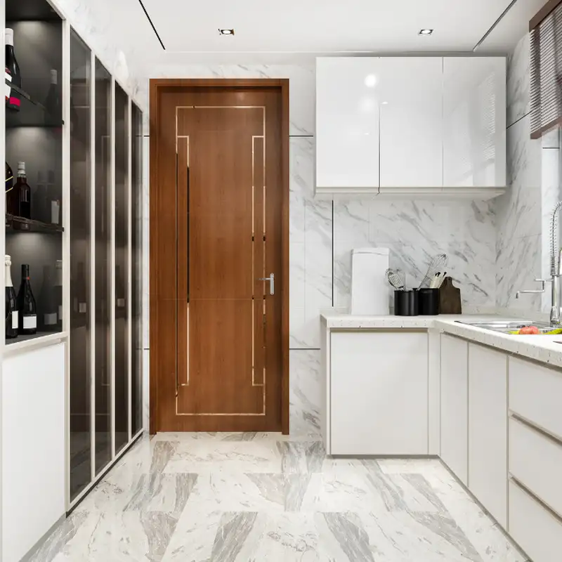 Carrara White marble mosaic pattern detail