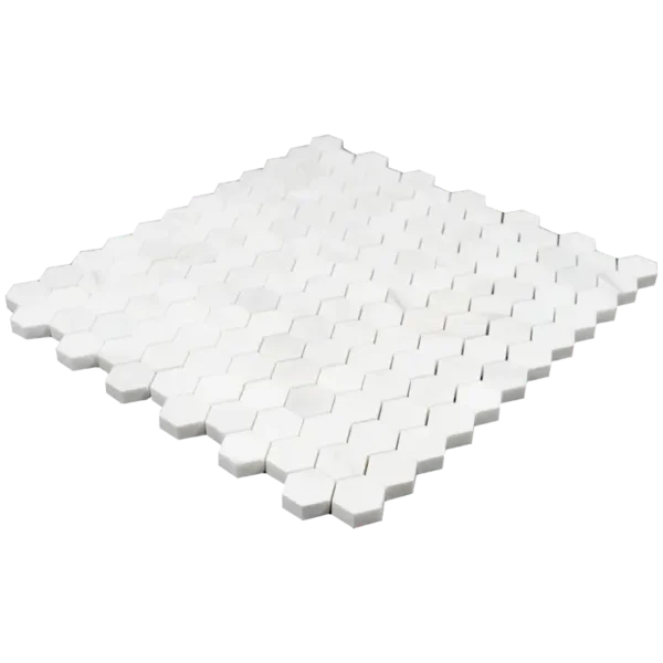 Dolomite Marble Mosaic Tile – 1 inch Honeycomb Polished White - Image 2