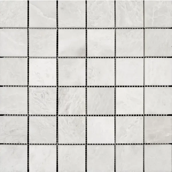 Iceberg 2x2 Honed Marble Mosaic Tile – Soft White Elegance for Modern Interiors