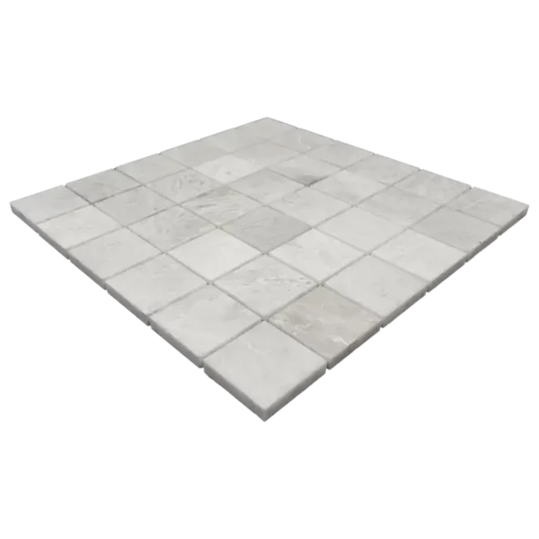 Iceberg 2x2 Honed Marble Mosaic Tile – Soft White Elegance for Modern Interiors